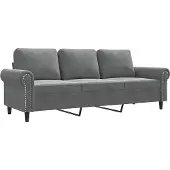 vidaXL 3-sitssoffa mörkgrå 180 cm sammet