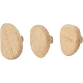 Bloomingville Knoppar - Conor - 3 st. - Natur - - One Size - Knopp