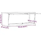 vidaXL Vägghylla för garage Antracit 90 x 33 x 35 cm