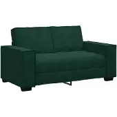 vidaXL Soffa 2-sits mörkgrön 160x78x84 cm sammet