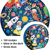 Eurekakids Jättelikt 100-bitars Självlysande Klotpussel-solsystemetäventyr