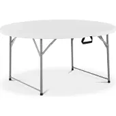 Marbueno Summer Fällbart Bord - Vitt Resin för Catering, Strand & Camping (D.122x74 cm)