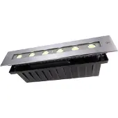 Deko-light LED-golvinbyggnadslampa Jeremia, 32,8 cm, varmvit JEREMIA, Aluminium / grå / zink, Rostfritt stål, Modern, LED-markspotlight