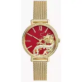 Fossil Neutra Damklocka Guld Rostfritt Stål Röd Urtavla Kvarts ES5316 beige