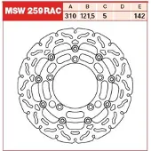 TRW Bromsskivor Racing fram, med ABE FRAM, MSW259RAC FLYTANDE