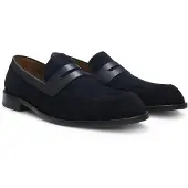 BOSS Suede loafers with leather trims