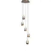 Searchlight Pendellampa Seeds, dimbar, Creme / bärnsten, Vardagsrum / matsal, Glas