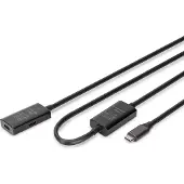 Digitus - USB-förlängningskabel - USB-C (hane) till USB-C (hona) - USB 3.1 - 5 V - 10 m - svart