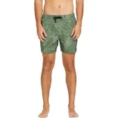 Volcom - Lido Print Trunk Boardshort 16" Light Olive för Unisex - Storlek S - Khaki