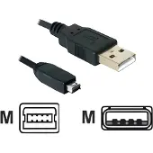 DeLOCK USB-kabel USB Mini-B kontakt, USB-A kontakt 1.50 m Flerfärgad 82208