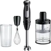 Braun MultiQuick 5 MQ55.254MBK, Immersionsmixer, 0,5 L, Krossning av is, 1000 W, Svart, Rostfritt stål