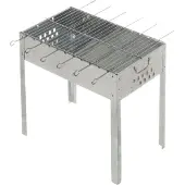 Mustang mobil kungsgrill/kolgrill hopfällbar med 6 spett