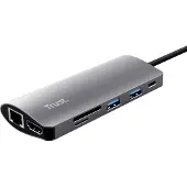 Trust USB-C-dockningsstation DALYX 7-IN-1 USB-C ADAPTER Passar till följande märken: univerzálny
