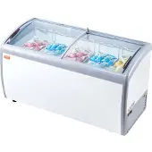 Vevor kommersiell glassmonter, 460 l frysbox, mobil glasfrys, restaurangskåp för glass med 5 trådkorgar, 2 skjutbara glasdörrar, låsbara hjul, vit