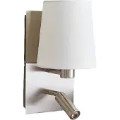 LINDBY Vägglampa Aiden , Aluminium / grå / zink, Vardagsrum / matsal, Textil / tyger / siden, Modern, Vägglampa, vägglampa inomhus