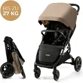 Kinderkraft Mitzy, Sufflett, Lättviktsvagn, Alla, Fasta hjul, Hopfällbar, Beige