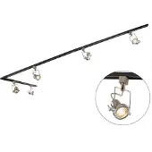 QAZQA Modernt skensystem med 5 spotlights stål 1-fas - Iconic Suplux