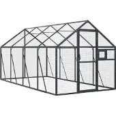 vidaXL Voljär, Antracit, 1,79X4X1,85 M, Aluminium