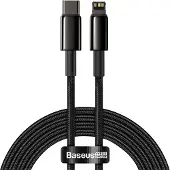 Baseus Tungsten Gold USB-C / Lightning Kabel 20W - 2m - Svart