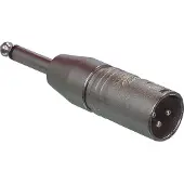 Neutrik XLR Adapter XLR 3p hane - 6,35 mm, hane Silver