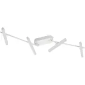 LINDBY LED-spotlight Eldrin, vit, 4 lampor, ljuslist Eldrin , dimbar, Vitt / opal, Vardagsrum / matsal, Metall, Modern, LED-taklampa