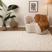 FRAAI Tvättbar matta | Dunya Zebra vit hos Volero | 200x290 cm | Polyester | Djurmönster | Rektangulär | Låg lugg
