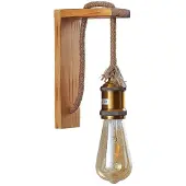 LINDBY Vägglampa Helou , dimbar, Ljust trä, Vardagsrum / matsal, Trä, Vintage, Vägglampa, vägglampa inomhus