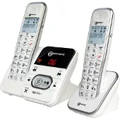 Geemarc Telecom AMPLIDECT 295-2 Trådlös seniortelefon Telefonsvarare Belyst display Vit
