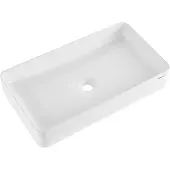 Vevor Rektangulärt handfat, 61 x 33 cm badrumshandfat med bänkskiva, vita keramiska handfat ovanför bänkskivan, modern stil, ljus och elegant, välförpackad för badrum, hotell, toalett, husbil