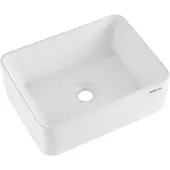 Vevor Rektangulärt handfat, 40 x 30 cm badrumshandfat med bänkskiva, vita keramiska handfat ovanför bänkskivan, modern stil, ljus och elegant, välförpackad för badrum, hotell, toalett, husbil
