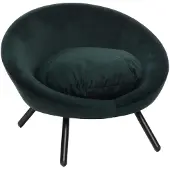 Flamingo Sofa Dolco liggstol rund för hund och katt grön