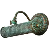 LINDBY tavelbelysning Beno, 25 cm, metall, E14 grön spänning Beno , dimbar, Brun / mässing, Vardagsrum / matsal, Metall, Antik, Vägglampa, vägglampa inomhus