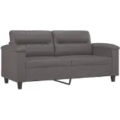 vidaXL 2-sitssoffa grå 140 cm konstläder