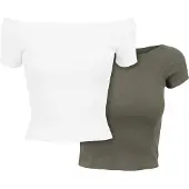 Urban Classics T-shirt khaki / vit
