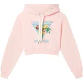 Casablanca Mönstrad Cropped Hoodie Afro Cubism Tennis Club Ljusrosa Hoodies