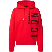 Dsquared2 Röd Hoodie Stor Svart Ikon Logotyp