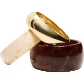 Bershka Armband ecru / brun / guld