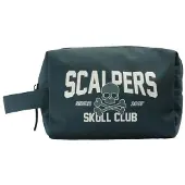 Scalpers Väska 'Skull Club' mörkgrön / naturvit