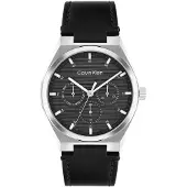 Calvin Klein Leather Strap Multifunction Watch