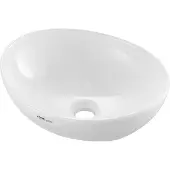 Vevor Ovalt handfat, 40 x 33 cm, badrumshandfat med bänkskiva, vita keramiska handfat ovanför bänkskivan, modernt handfat, välförpackat för badrum, hotell, toalett, husbil