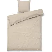 Juna sängkläder 140x220 cm - 100% ekologisk bomull - Daisy sand med broderade blommor