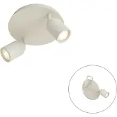QAZQA Modern badrumsspotlight beige 2-ljus IP44 - Ducha