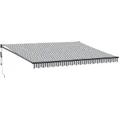 vidaXL Markis infällbar antracit och vit 4,5x3 m tyg&aluminium