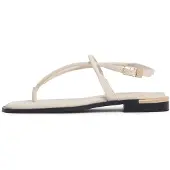 Tommy Hilfiger Leather TH Monogram Gold Tone Heel Sandals