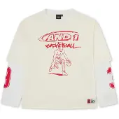 AND1 T-shirt ecru / röd / vit