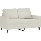 vidaXL 2-sitssoffa gräddvit 120 cm sammet