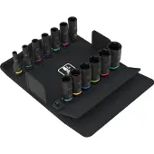 Wera 8790 B Impaktor Deep Imperial Set 1 05005581001 Ytter-sexkantig Hylsnyckelinsats 1/4, 5/16, 3/8, 7/16, 1/2, 9/16, 11/16, 3/4, 13/16, 7/8, 15/16, 1 13 delar