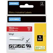 Dymo Etiketter IND RHINO 1805422 Vinyl Bandfärg: Röd Skriftfärg:Vit 19 mm 5.5 m