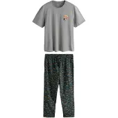 Next Pyjamas lång 'Guinness' cyanblå / pastellgul / grå / antracit