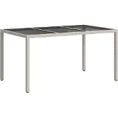 vidaXL Trädgårdsstol - trädgårdsfåtölj - trädgårdsstol Trädgårdsbord för måltider Vitt 150 x 90 x 75 cm polyrotin